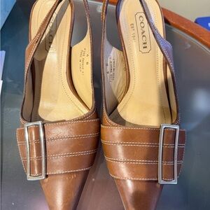ANDREA FENZI Brown Slingback Heels